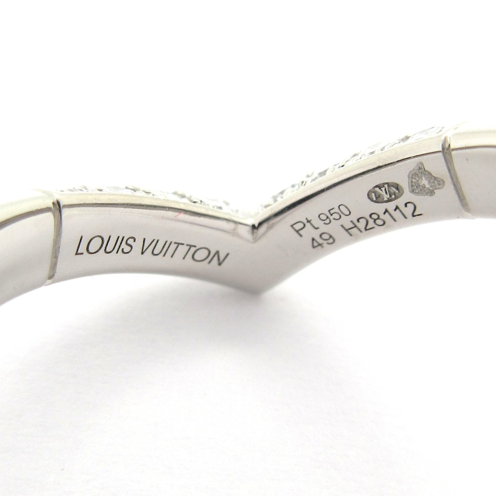Louis Vuitton LV Diamond Ring V Ring Q9Y47C Pt950 Diamond - Picture 5 of 7